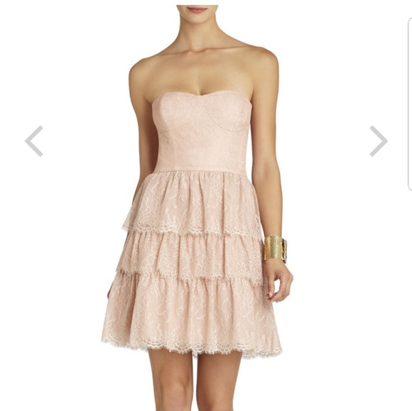 BCBGMAXAZRIA Lilah Tiered-Lace Strapless Dress - Picture 2 of 6